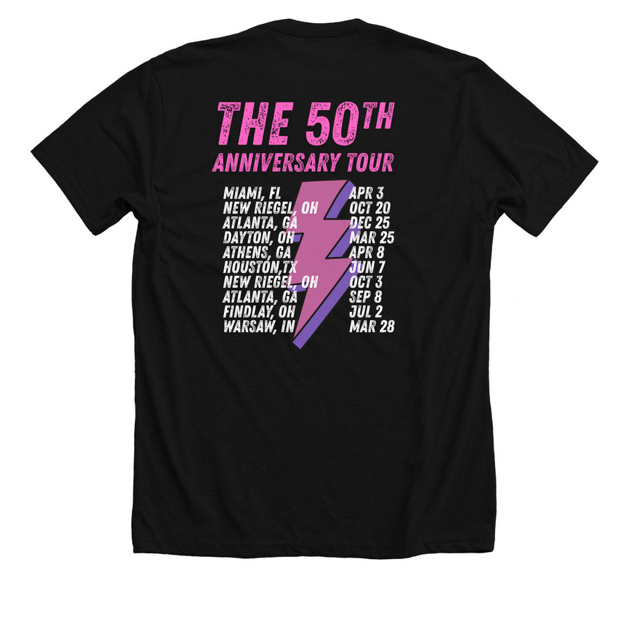 High Stakes 50th Tour Tee, a Solid Black Blend Premium Unisex Tee (back-view)