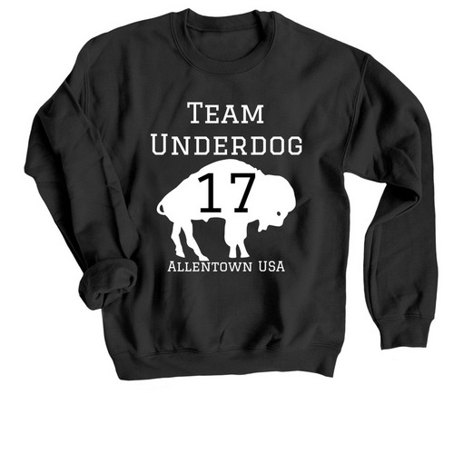 Team Underdog, a Black Crewneck Sweatshirt
