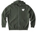 Mito Heart - Zip-Up (Adult), a Khaki Green Stanley/Stella Unisex Cultivator 2.0 Zip Up Pullover Hoodie
