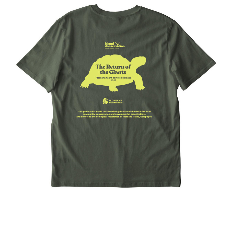 The Return of the Giants, a Khaki Green Stanley/Stella Unisex Creator 2.0 Tee (back-view)