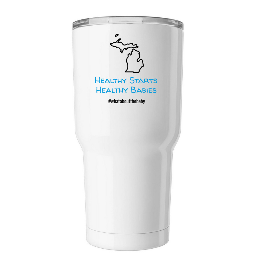 Healthy Starts. Healthy Babies, a White Insulated Tumbler
