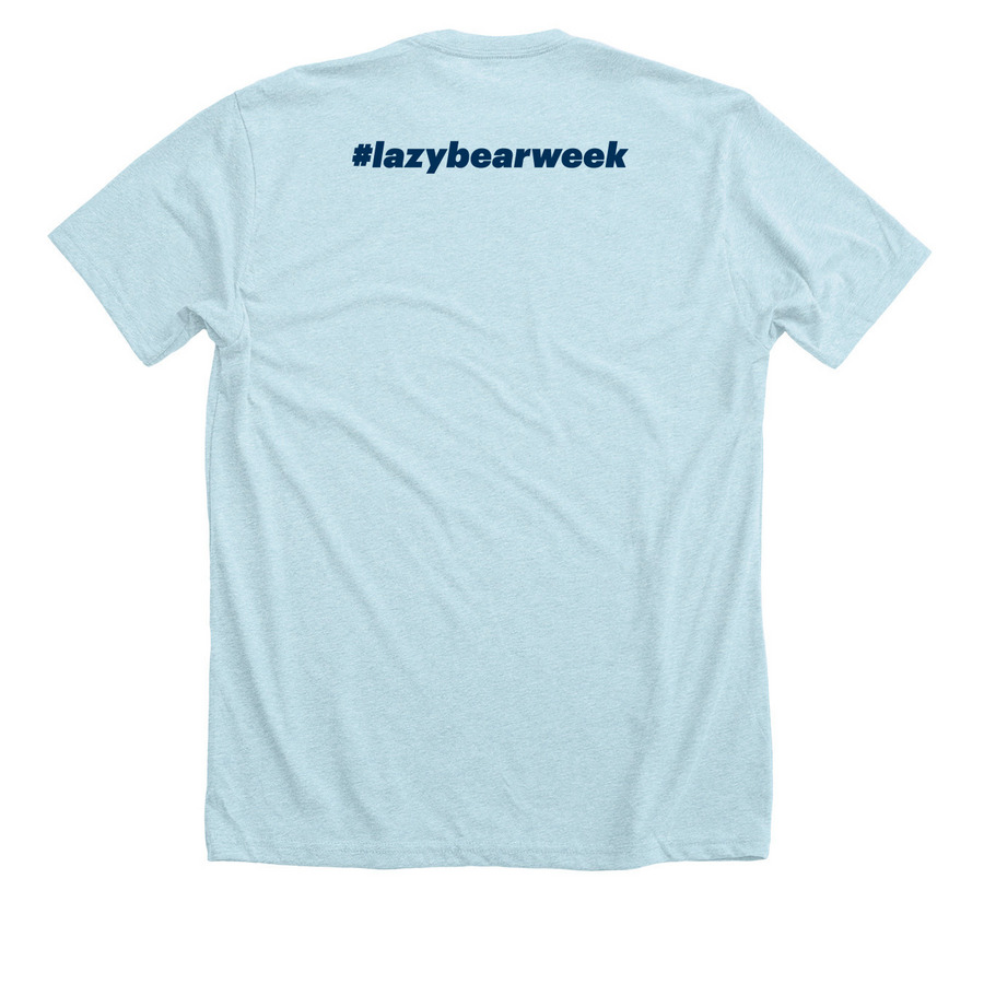 Lazy Bear Ornate Bear Tee - Blue, a Heather Ice Blue Premium Unisex Tee (back-view)