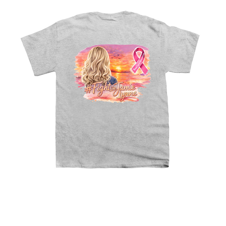 Fight Like Jamie Lynne, a Sport Grey Youth Unisex Tee (back-view)