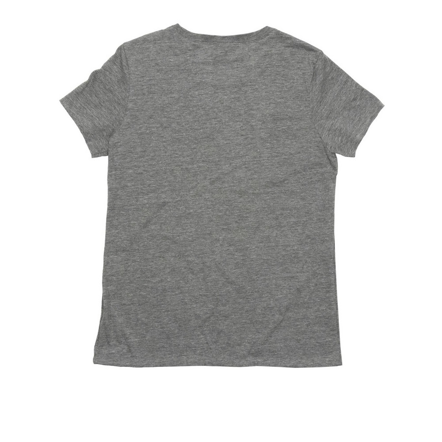 MUSIC HAPPENS, a Aluminum Grey Allmade Eco Triblend Women?s Tee (back-view)