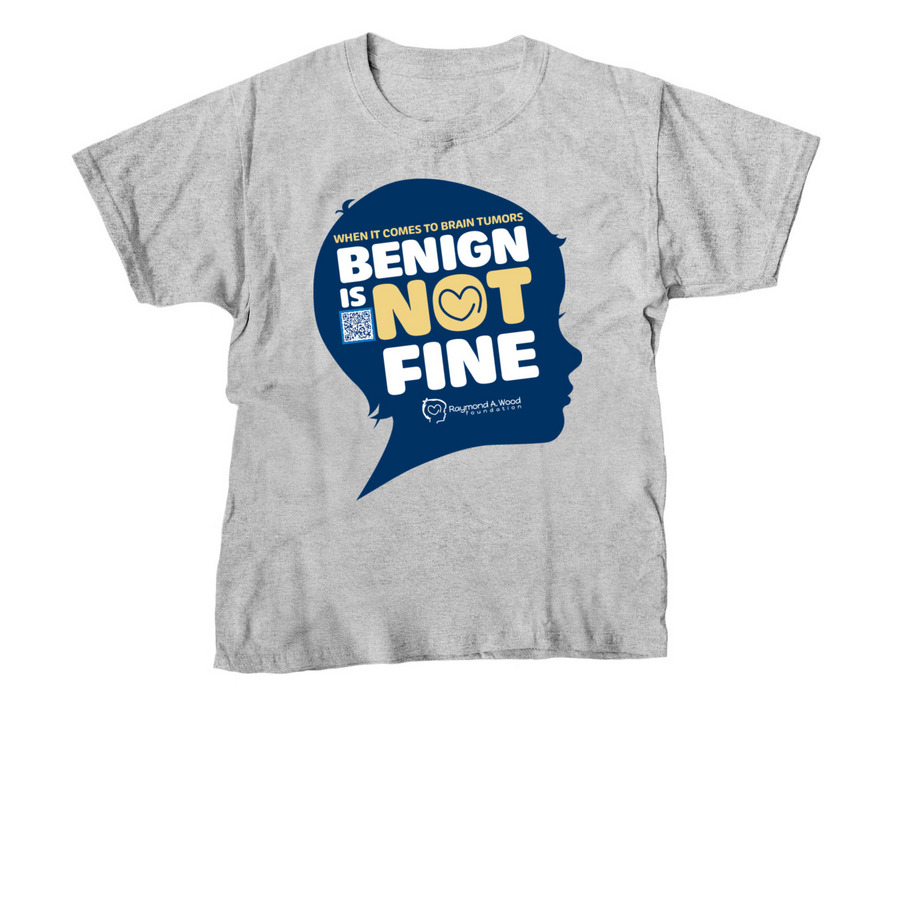 Benign is Not Fine (Logo Front), a Sport Grey Youth Unisex Tee