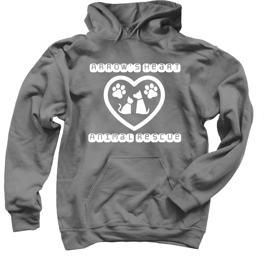 Arrow's Heart Animal Rescue, a Charcoal Pullover Hoodie