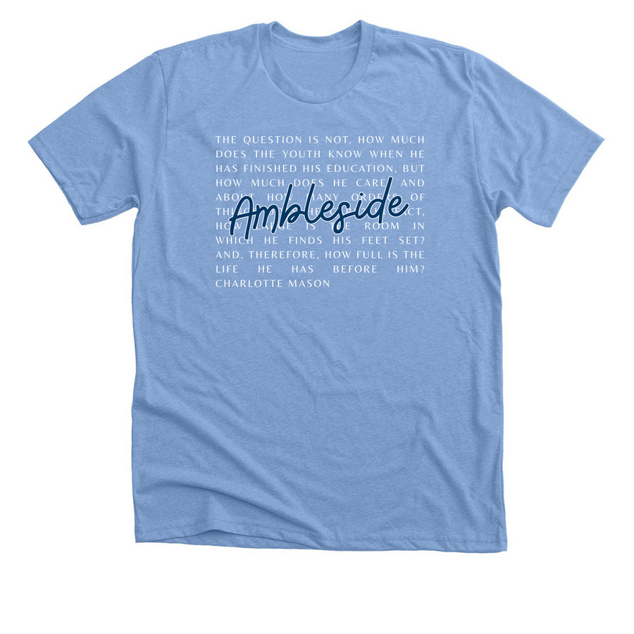 Charlotte Mason, a Heather Carolina Blue Premium Unisex Tee