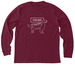 Chicago Hawk Dog outline, reds, a Heather Cardinal Premium Long Sleeve Tee