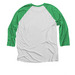 Equine Therapist Classic Collection- Style 2, a Envy and Heather White 3/4 Sleeve Baseball Tee (back-view)