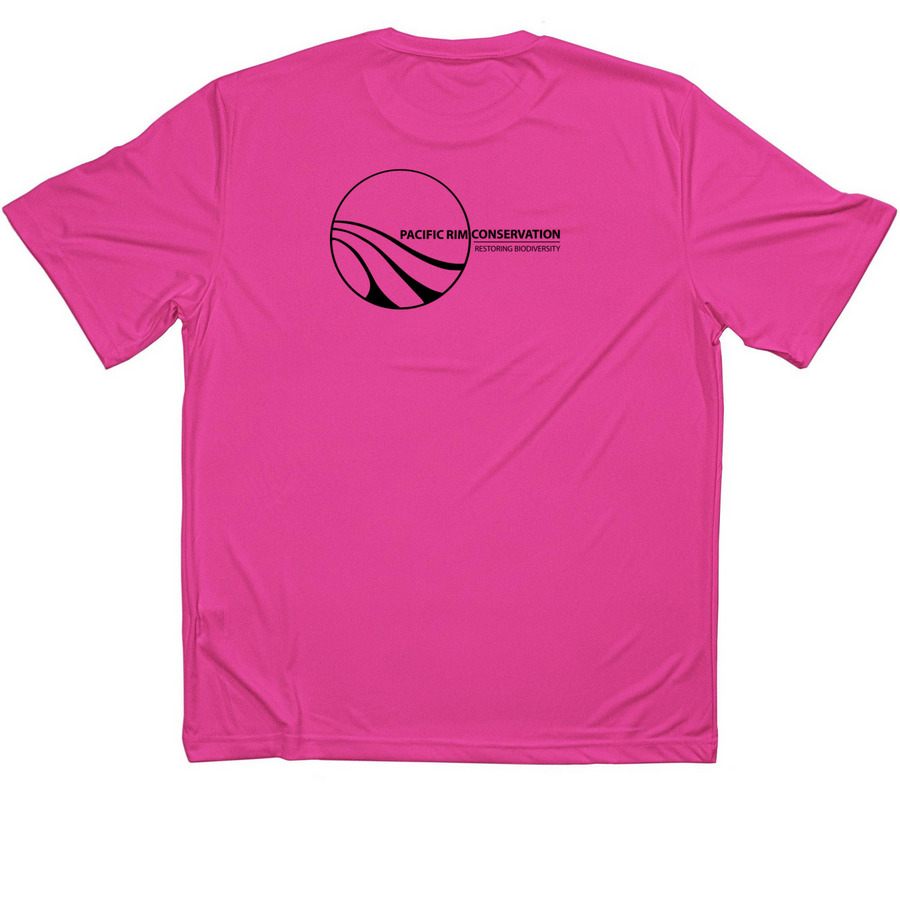 Black-footed Albatross & Chick - Performance, a Neon Pink Classic Performance Tee (back-view)