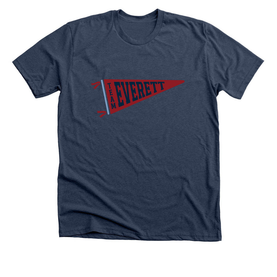 Team Everett - Flag Tee, a Heather Navy Premium Unisex Tee