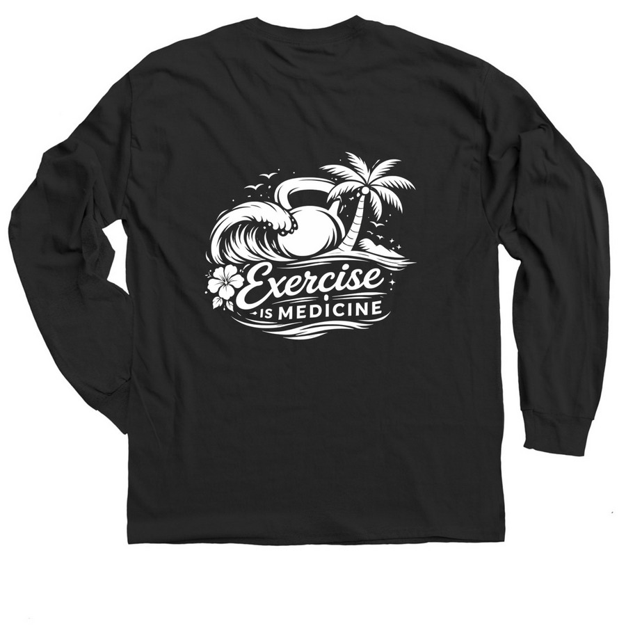 Exercise is Medicine - Neutrals & Colors, a Black Classic Long Sleeve Tee (back-view)