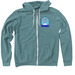Melt Ice, a Heather Deep Teal Zip Up Hoodie