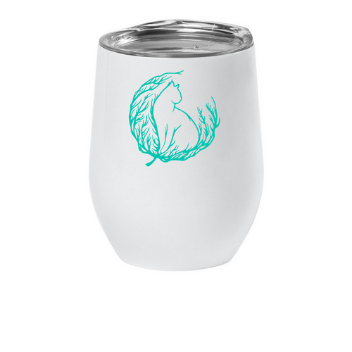 Wine Tumbler - Basic logo, a White Insulated Wine Cup