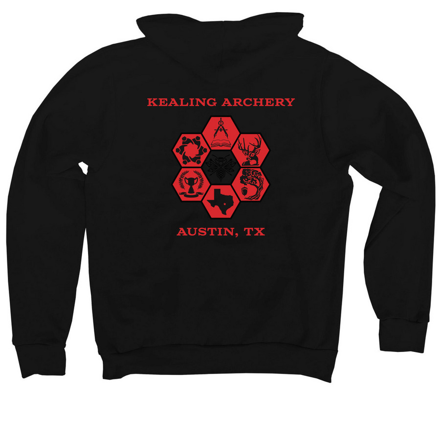 KMS Archery Shirt, a Black Premium Pullover Hoodie (back-view)