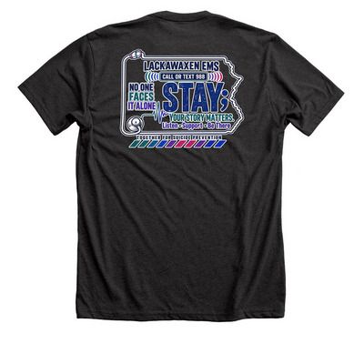 Lackawaxen EMS: No One Faces It Alone, a Dark Grey Heather Premium Unisex Tee