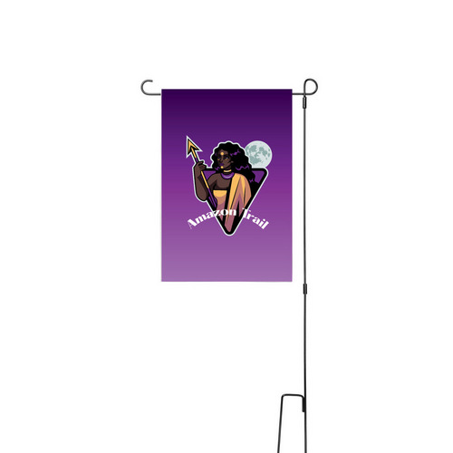 Purple Campsite Flag, a White 12" x 18" Yard Flag with Stake
