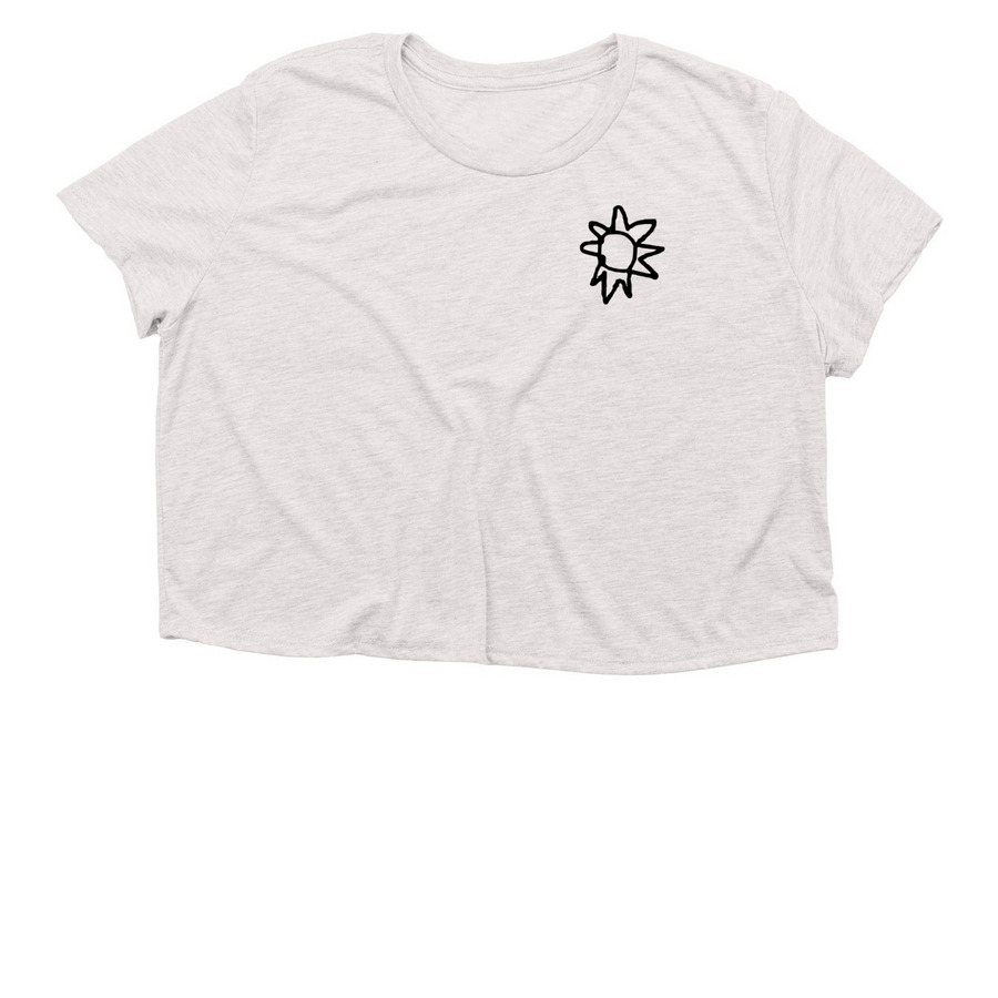 sol + sal&nbsp;, a Heather Dust Women?s Flowy Cropped Tee