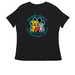 Cotton Tee's, a Black Women's Relaxed V-Neck Tee (back-view)