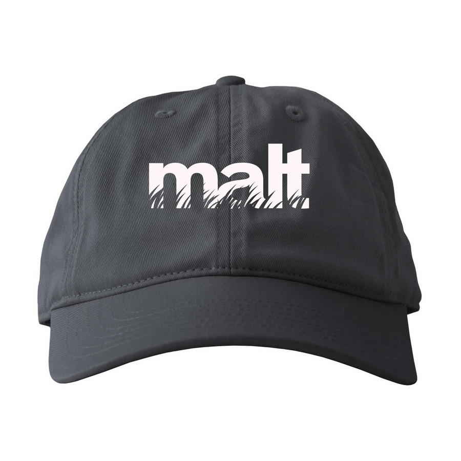 MALT logo hats, a Charcoal Printed Eco Baseball Cap