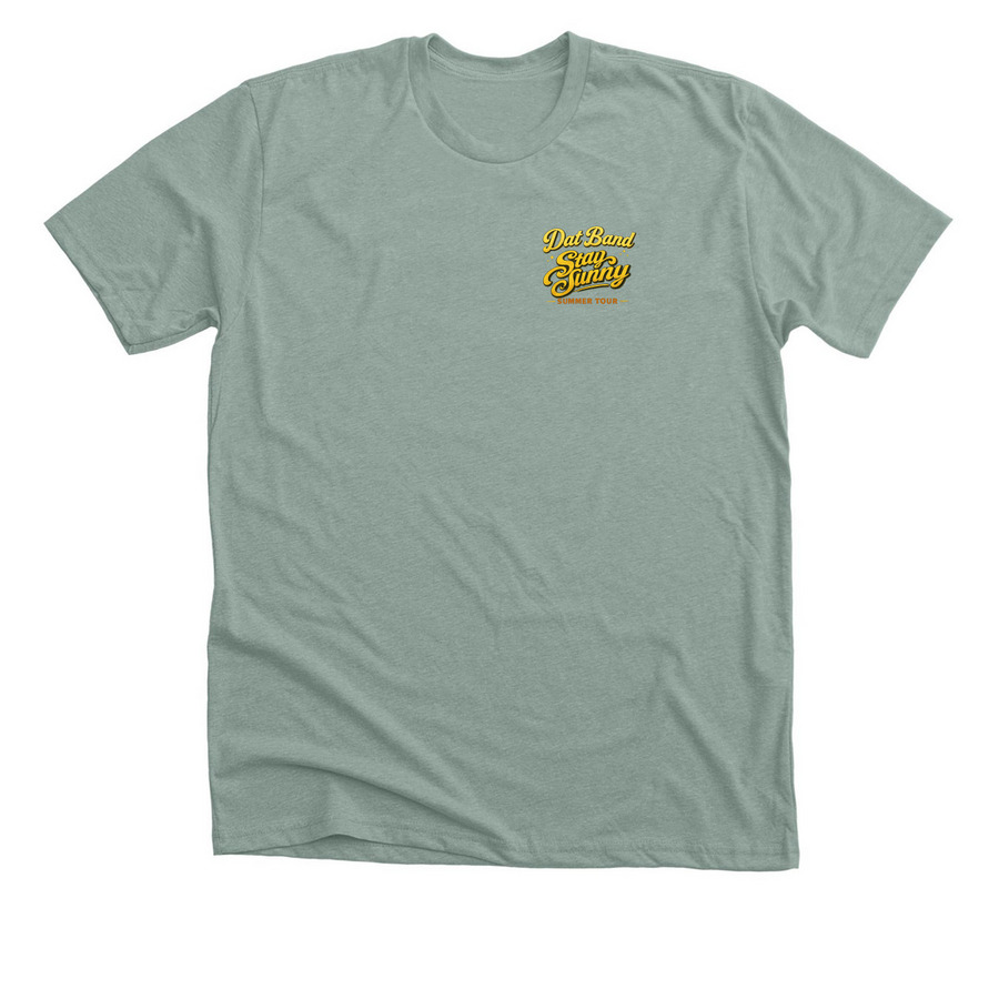Stay Sunny Tour, a Heather Sage Premium Unisex Tee
