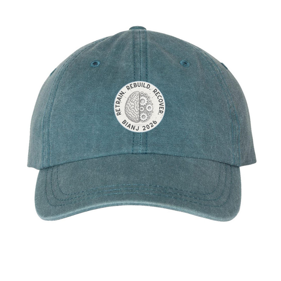 BIANJ Hat Fundraiser, a Teal Printed Pigment Dye Baseball Cap