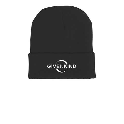 GiveNKind Beanie, a Black Printed Cuffed Beanie