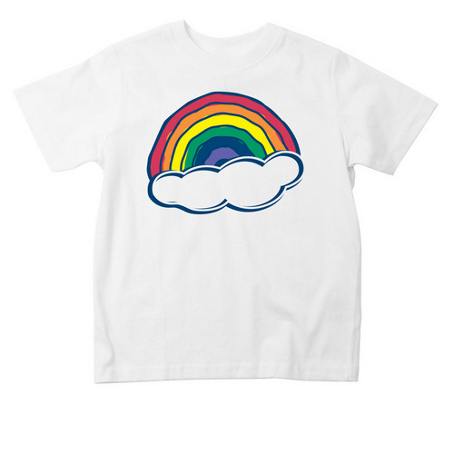 Rainbow Midweek Toddler Shirts, a White Toddler Tee
