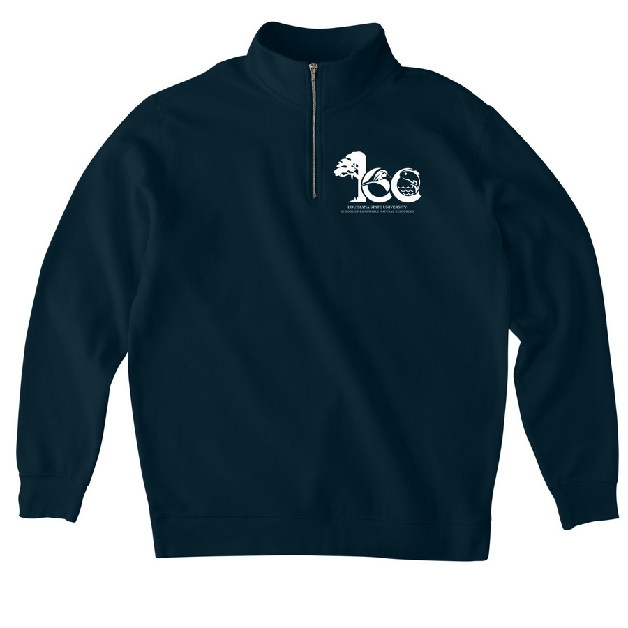 School of Renewable Natural Resources 100Year, a Classic Navy Midweight Quarter Zip Pullover