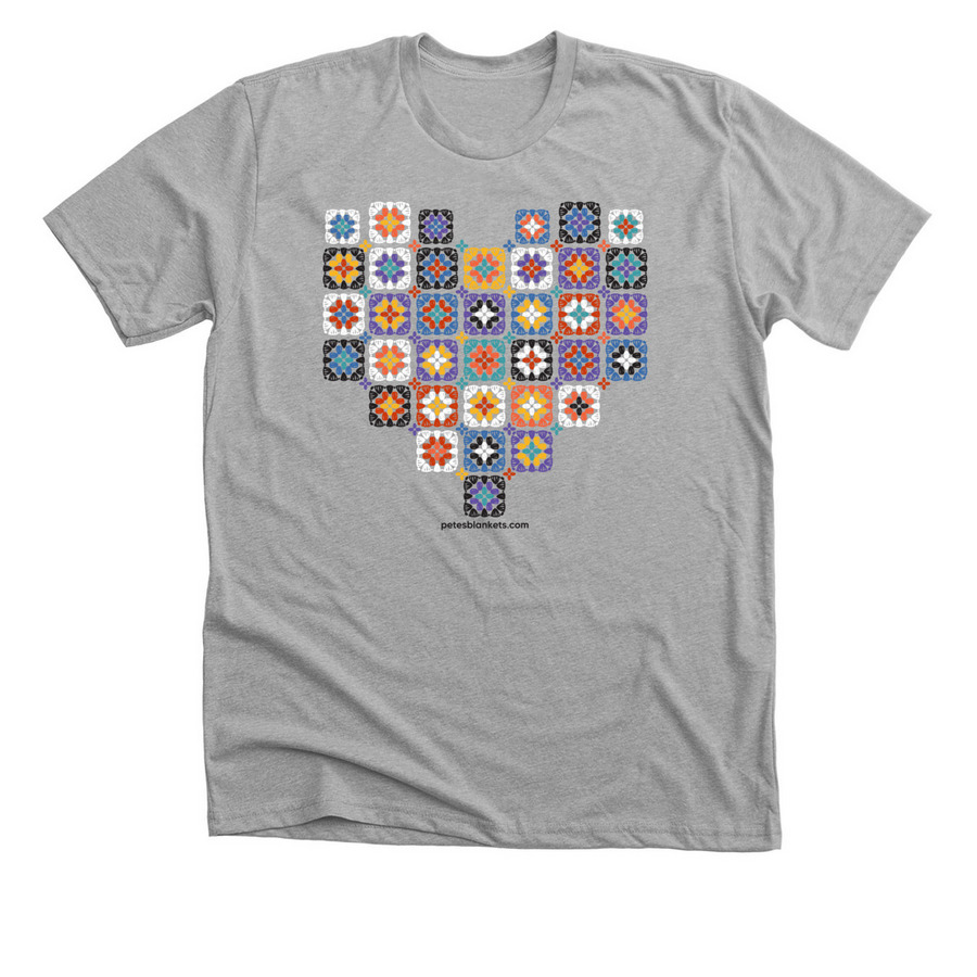 Granny Square Love., a Athletic Heather Premium Unisex Tee