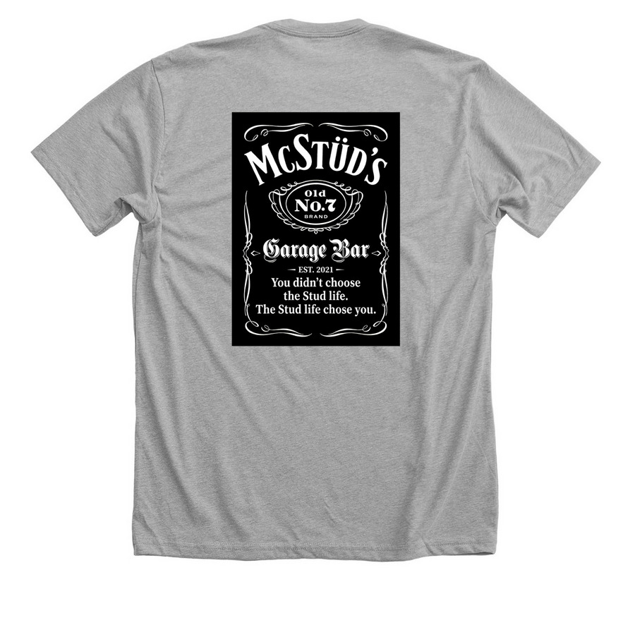 McStuds Whiskey Style, a Athletic Heather Premium Unisex Tee (back-view)