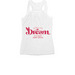 Buns of Steel, a White Women's Racerback (back-view)