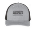 Theme Hats, a Heather Grey/ Black Printed Five-Panel Trucker Cap