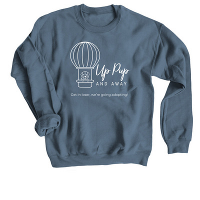 Up Pup and Away FOSTER Sweatshirt, a Indigo Crewneck Sweatshirt