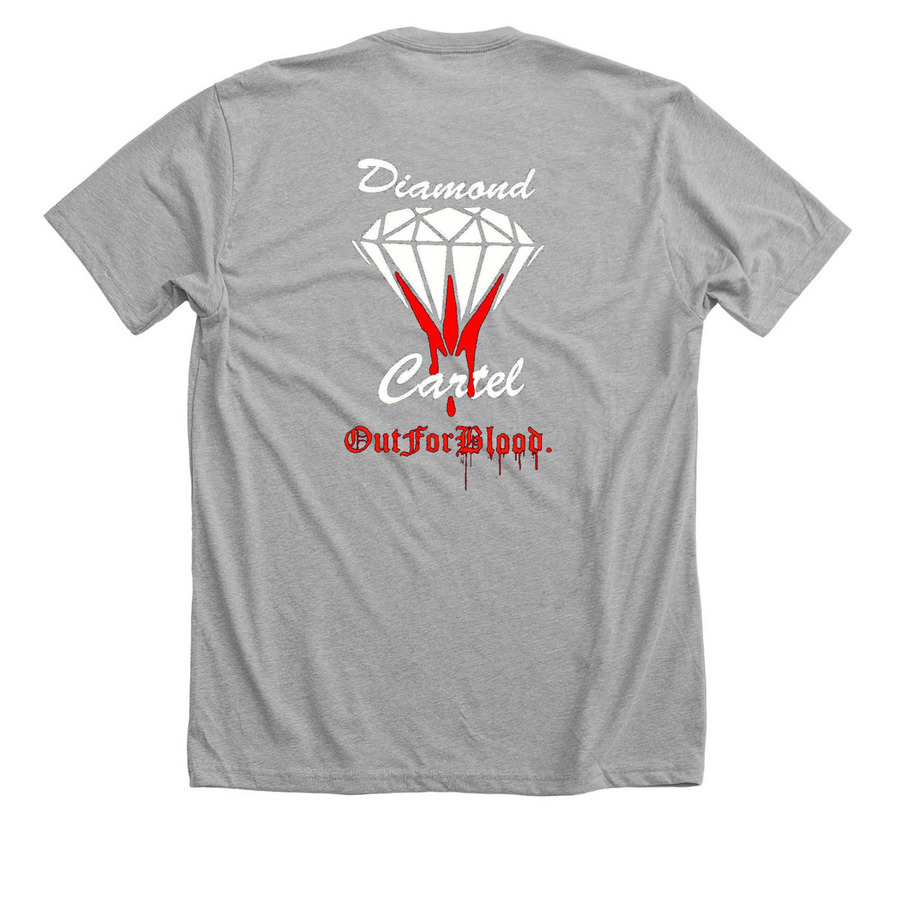 Mayhem Diamond/Cartel (Upgraded)Double Sided, a Athletic Heather Premium Unisex Tee (back-view)