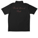 Food for Thought, a Black Unisex Performance Polo (back-view)