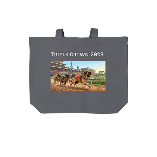Triple Crown 2026 Tote, a Storm Grey Cotton Canvas Tote Bag