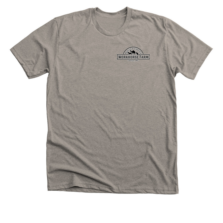 &nbsp;Work Horse Farm Rescue & Exotics, a Heather Stone Premium Unisex Tee
