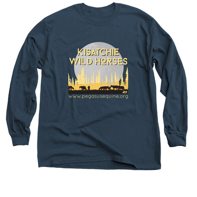 Kisatchie Wild Horses - Moon, a Navy Classic Long Sleeve Tee
