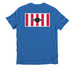 Hatchet & Flintlock Front / SOL Back, a Beacon Blue Allmade Organic Cotton Unisex Tee (back-view)