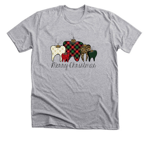 Merry Christmas Teeth, a Athletic Heather Premium Unisex Tee