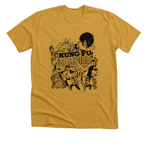 Kung Fu Zombies (Colors), a Heather Mustard Premium Unisex Tee