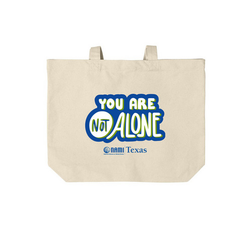 You Are Not Alone Tote, a Natural Cotton Canvas Tote Bag