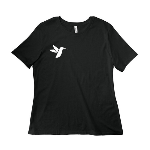 White Logo Nest Shirts, a Vintage Black Women?s Relaxed Cotton Tee