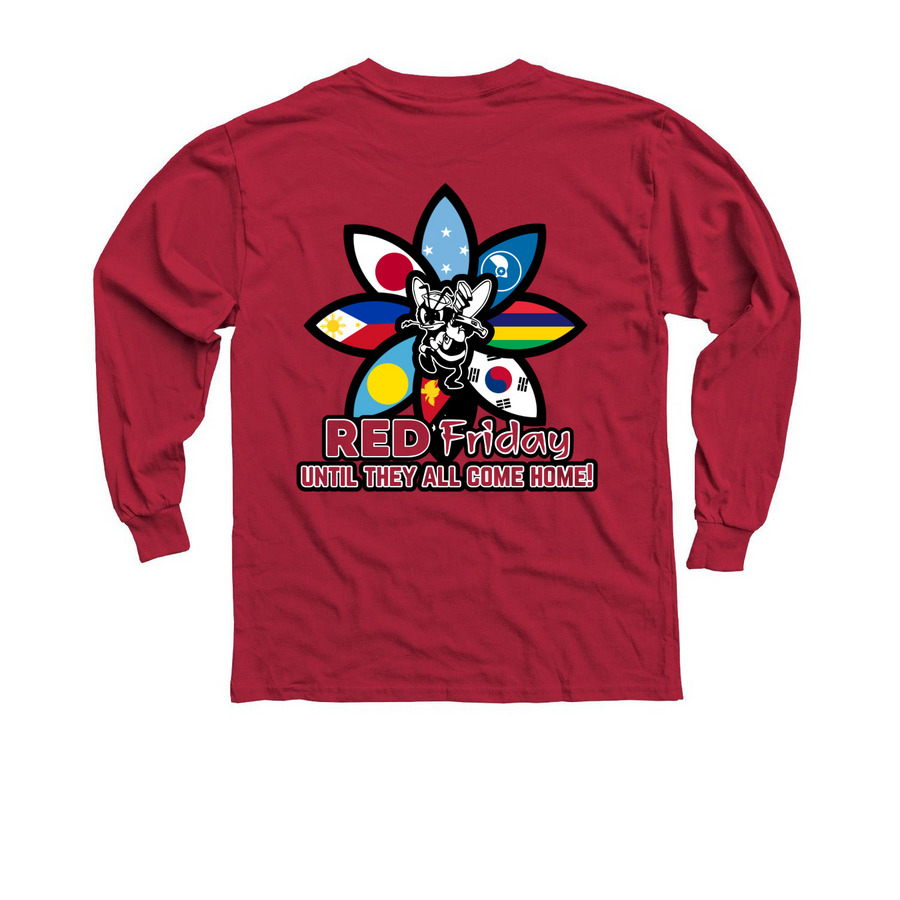 2026 RED Friday?Long Sleeve, a Red Youth Long Sleeve Tee (back-view)