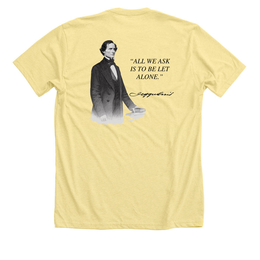 Leave Dixie Alone (Jeff Davis T), a Heather Yellow Gold Premium Unisex Tee (back-view)
