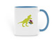 Let's Go Back to the Movies - Dino Mug, a Light Blue Two-Tone Ceramic Mug