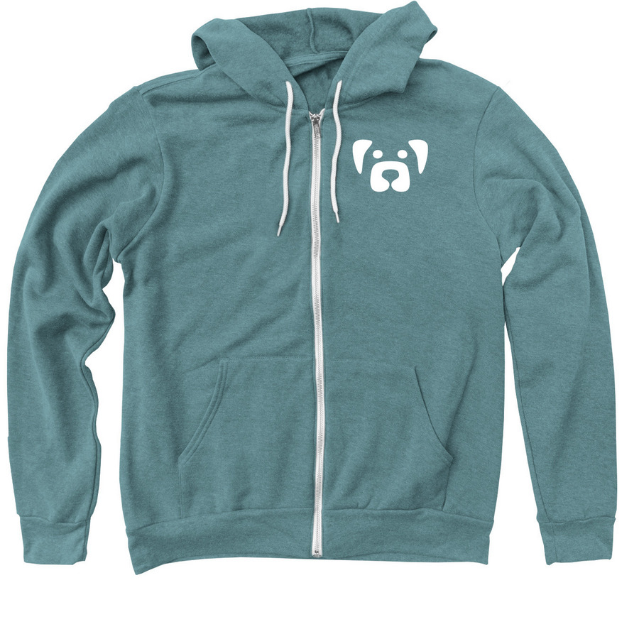 Old Friends Logo Hoodie, a Heather Deep Teal Zip Up Hoodie