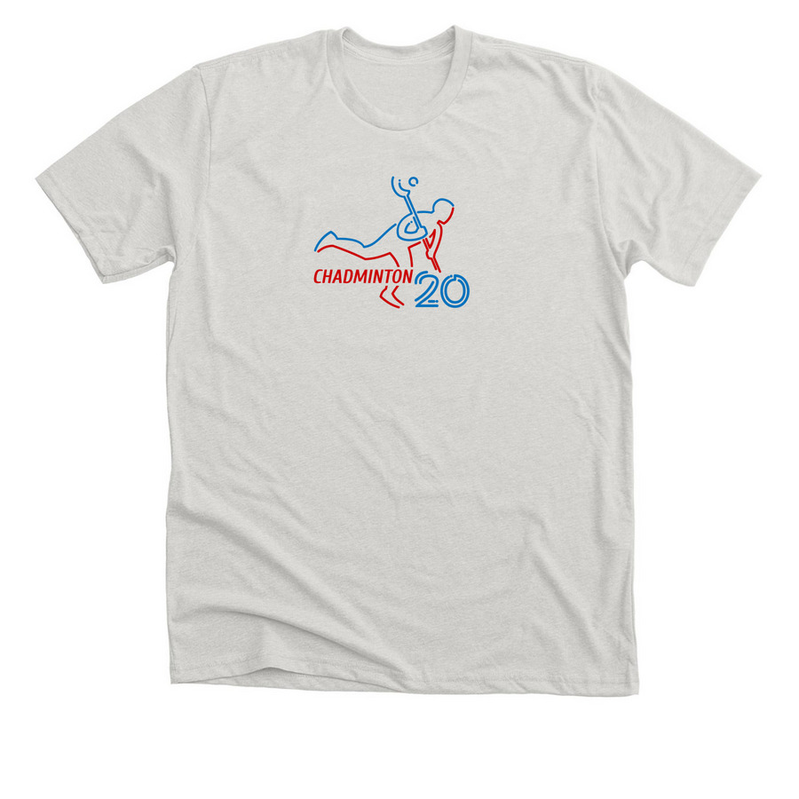 Chadminton 20, a Heather Cement Premium Unisex Tee