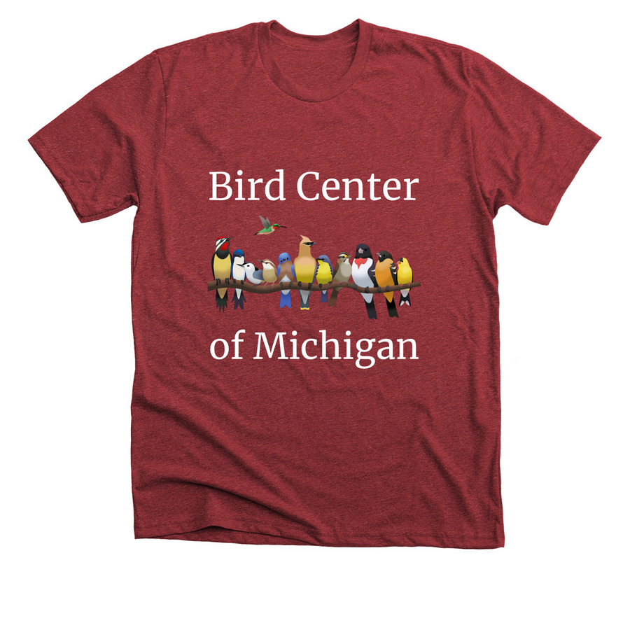 Birds on a Branch, a Heather Canvas Red Premium Unisex Tee